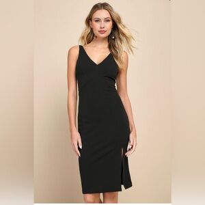 Black Sleeveless Midi Dress